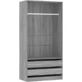 vidaXL Armadio Grigio Sonoma 100x50x200 cm Materiale a base di legno