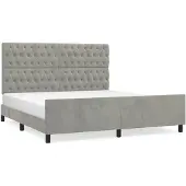 vidaXL Struttura letto con testiera in velluto grigio chiaro 180x200 cm