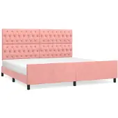 vidaXL Struttura letto con testiera rosa 200x200 cm in velluto
