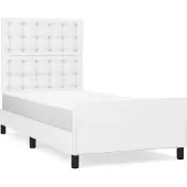 vidaXL Struttura letto con testiera bianca 100x200 cm in Pelle finta