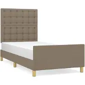 vidaXL Struttura letto con testiera Taupe 80x200 cm Tessuto