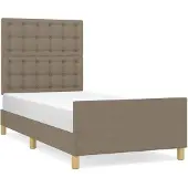 vidaXL Struttura letto senza materasso Taupe 90x200 cm tessuto