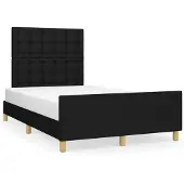 vidaXL Struttura letto senza materasso nero 120x200 cm in tessuto