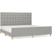 vidaXL Struttura letto senza materasso grigio chiaro 200x200 cm tessuto