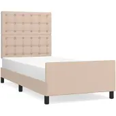 vidaXL Struttura letto con testiera cappuccino-marrone 100x200 cm in Pelle finta