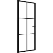 vidaXL Innenür 83x201,5 cm ESG -Glas und Aluminiumschwarz