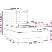 vidaXL Letto a molle con materasso blu 140x190 cm in tessuto