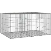 vidaXL Gabbia per conigli 2 pannelli 110x79x54 cm Ferro zincato