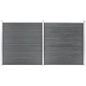 vidaXL Recinzione da giardino in WPC 353×186 cm grigio