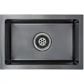vidaXL Lavello da cucina a mano in acciaio inox nero