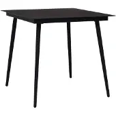 vidaXL Garten-Esstisch Schwarz 80x80x74 cm Stahl e Glas