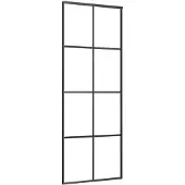 vidaXL Porta scorrevole in alluminio e vetro ESG 76x205 cm nero