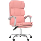 vidaXL Sedia da ufficio con funzione reclinabile Similcuoio rosa