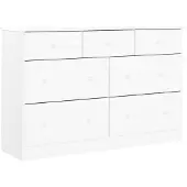 vidaXL Cassettiera ALTA White 112x35x73 cm in legno di pino massiccio