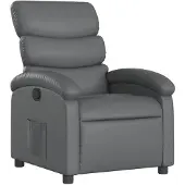 vidaXL Poltrona relax in Pelle finta grigia