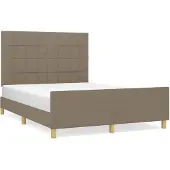 vidaXL Struttura letto senza materasso Taupe 140x200 cm tessuto
