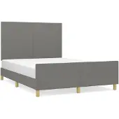 vidaXL Struttura letto senza materasso grigio scuro 140x200 cm tessuto