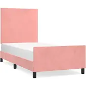 vidaXL Struttura letto con testiera rosa 90x200 cm in velluto