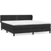 vidaXL Letto a molle con materasso nero 180x200 cm in Pelle finta
