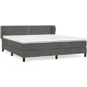 vidaXL Letto a molle con materasso grigio scuro 180x200 cm in velluto
