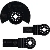 Bosch Set of 3 blades for Starlock multi-tool for wood and metal -