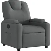 vidaXL Poltrona relax in tessuto grigio scuro