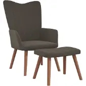 vidaXL Poltrona relax con sgabello in velluto grigio scuro