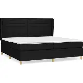 vidaXL Letto a molle con materasso nero 200x200 cm in tessuto