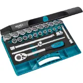 Hazet Set di chiavi a bussola 900Z - Bussola quadrata da 12,5 mm (1/2 pollice) - Doppia serie da 6 | 900Z