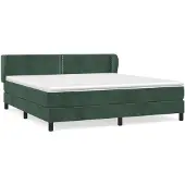 vidaXL Letto a molle con materasso verde scuro 180x200 cm in velluto