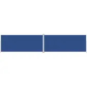 The Living Store Tenda laterale estensibile blu 220x1000 cm