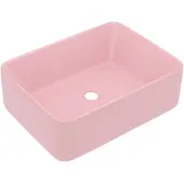 The Living Store Lavabo rosa opaco 41x30x12 cm in Vetroceramica