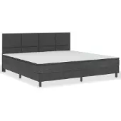 The Living Store Box spring bed tessuto grigio scuro 200x200 cm