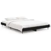The Living Store Struttura letto nera 140x190 cm in materiale ligneo
