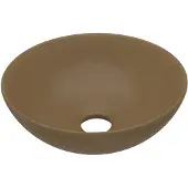 The Living Store Lavabo rotondo in Vetroceramica opaca crema