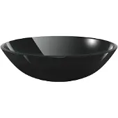 The Living Store Lavabo in vetro temperato 42 cm nero