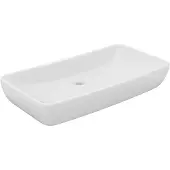 The Living Store Luxury Lavabo Rettangolare Bianco Opaco 71x38 cm Vetroceramica