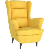The Living Store Poltrona in velluto giallo senape
