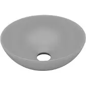 The Living Store Lavabo in Vetroceramica grigio chiaro rotondo
