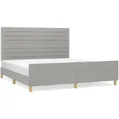 vidaXL Struttura letto senza materasso grigio chiaro 160x200 cm tessuto
