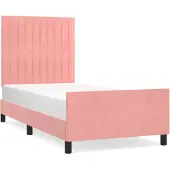 vidaXL Struttura letto con testiera rosa 80x200 cm in velluto