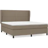 vidaXL Letto a molle con materasso Taupe 180x200 cm in tessuto