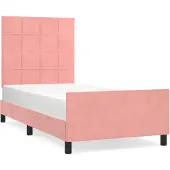 vidaXL Struttura letto con testiera rosa 90x190 cm in velluto