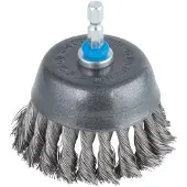 Wolfcraft Spazzola metallica per vasi annodata, gambo da 6 mm