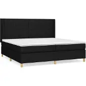 vidaXL Letto a molle con materasso nero 200x200 cm in tessuto