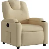 vidaXL Poltrona relax in tessuto crema