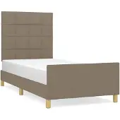 vidaXL Struttura letto senza materasso Taupe 100x200 cm tessuto