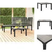 vidaXL Tavolino da giardino grigio 55x55x31 cm DPC e acciaio
