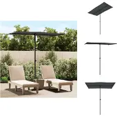 vidaXL Ombrellone con palo in alluminio 180x110 cm antracite