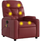 vidaXL Sedia da massaggio in Pelle finta rosso vino